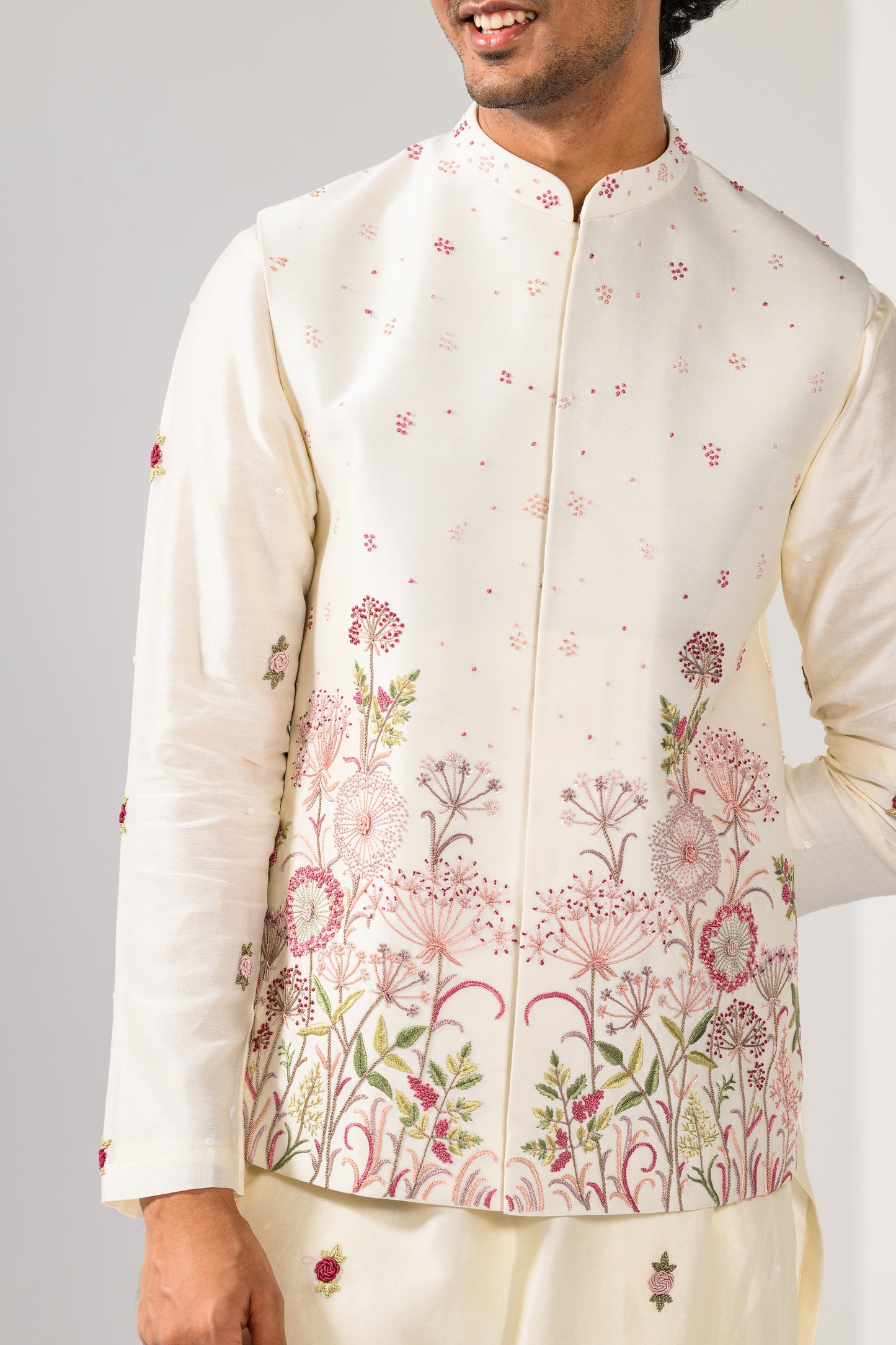 FLORAL FINESSE NEHRU KURTA  SET