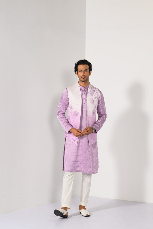 LILAC OMBRE NEHRU KURTA  SET