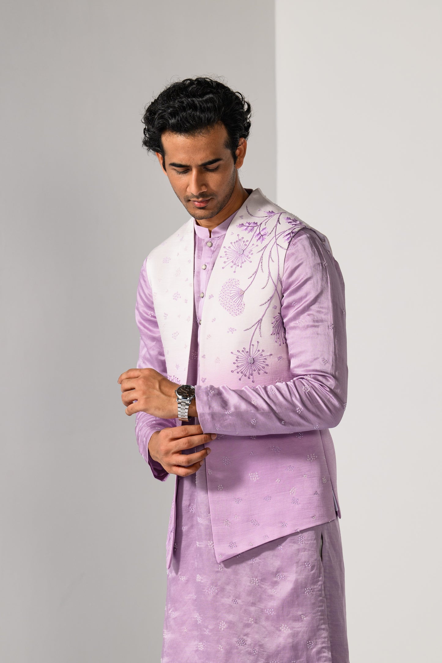 LILAC OMBRE NEHRU KURTA  SET