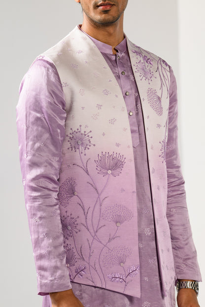 LILAC OMBRE NEHRU KURTA  SET