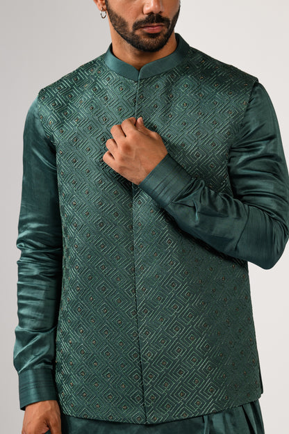 JADE PATTERN NEHRU KURTA  SET