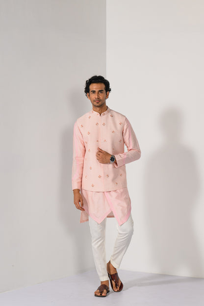 BLUSH BUTTA NEHRU KURTA  SET