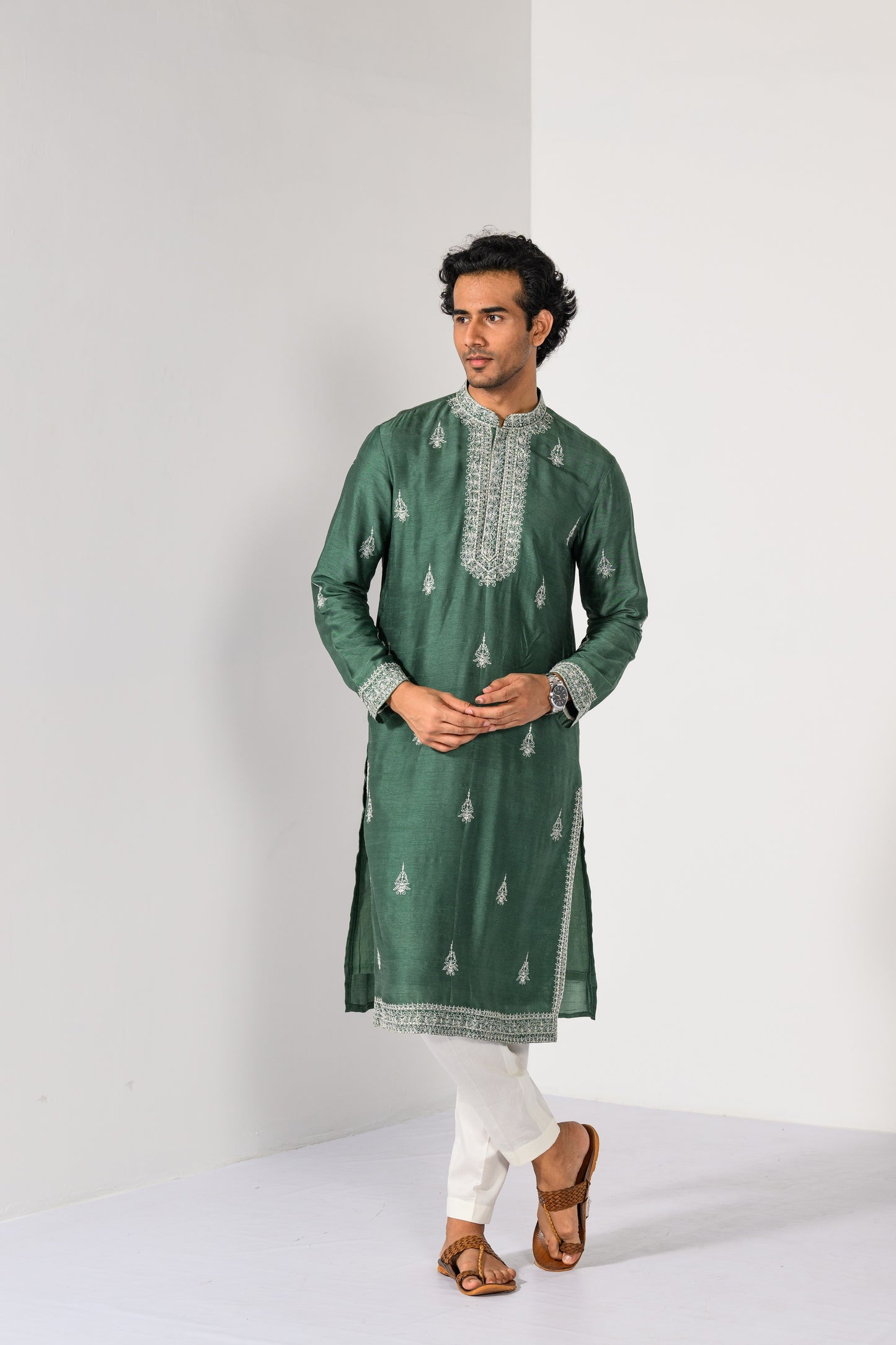 PINE GREEN KURTA SET