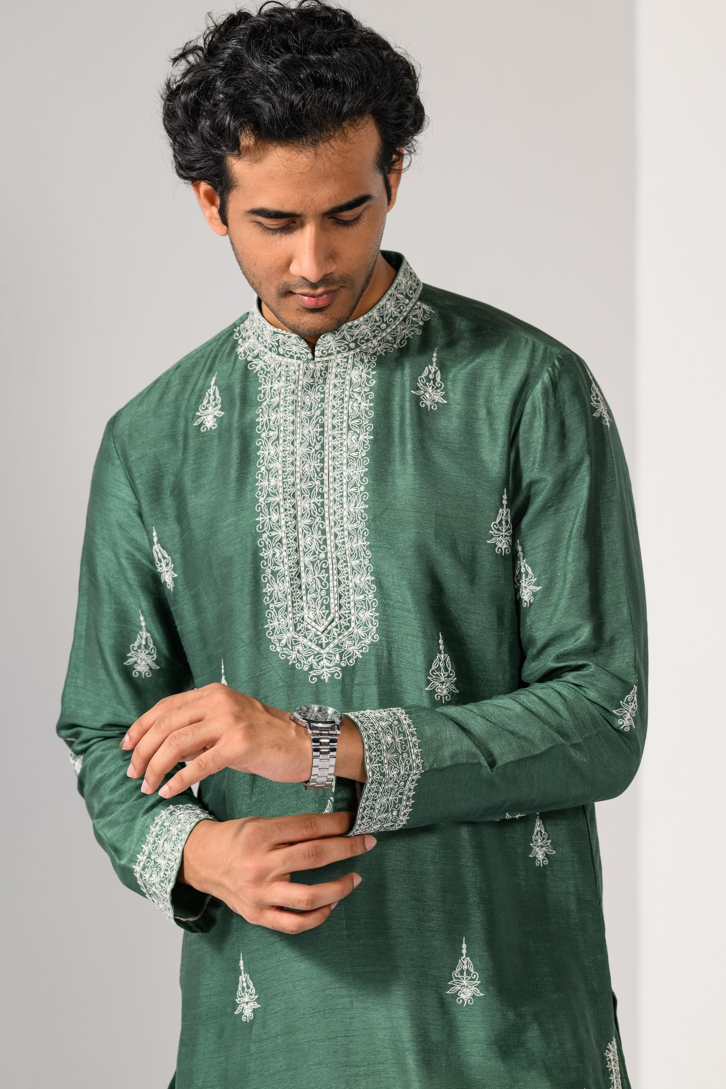 PINE GREEN KURTA SET