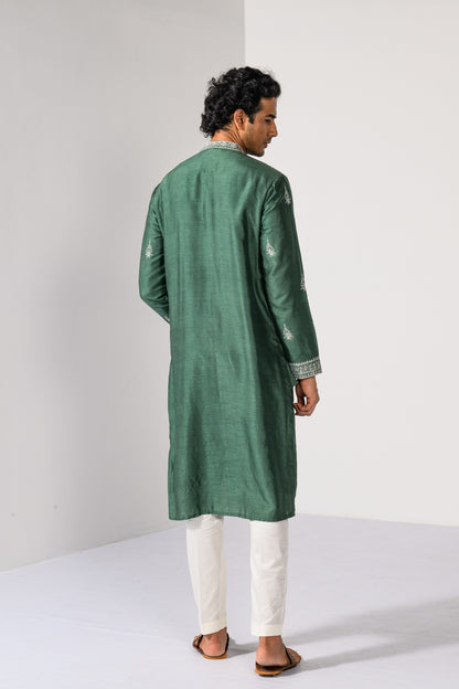 PINE GREEN KURTA SET