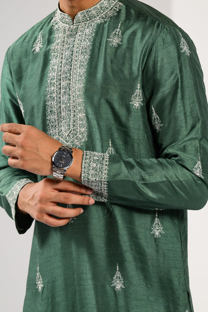 PINE GREEN KURTA SET