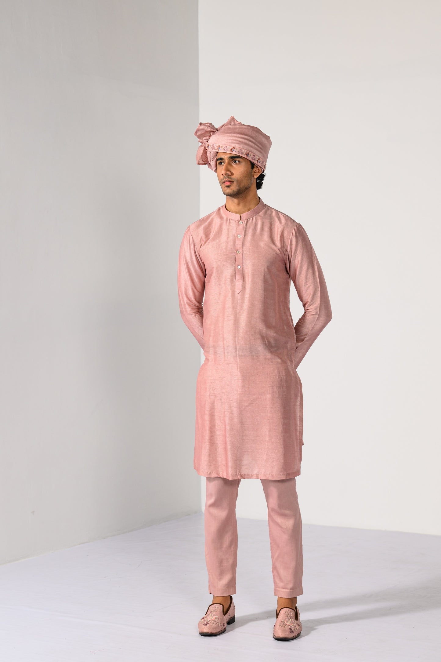 BEIGE BLOSSOM SHERWANI SET