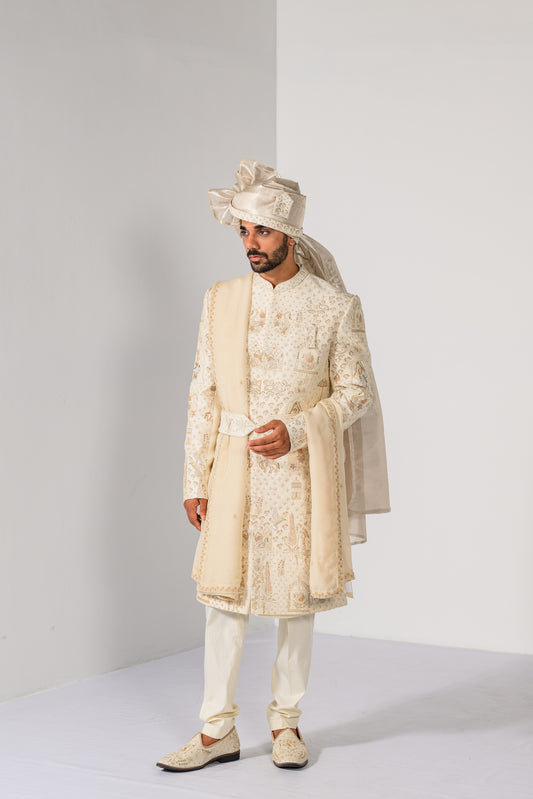 ROYAL IVORY SHERWANI SET