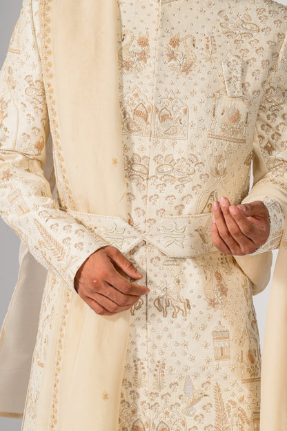 ROYAL IVORY SHERWANI SET