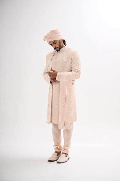 BLUSH PINK SHERWANI SET