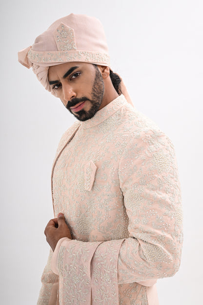 BLUSH PINK SHERWANI SET
