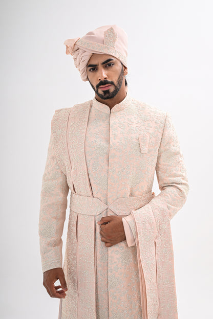 BLUSH PINK SHERWANI SET