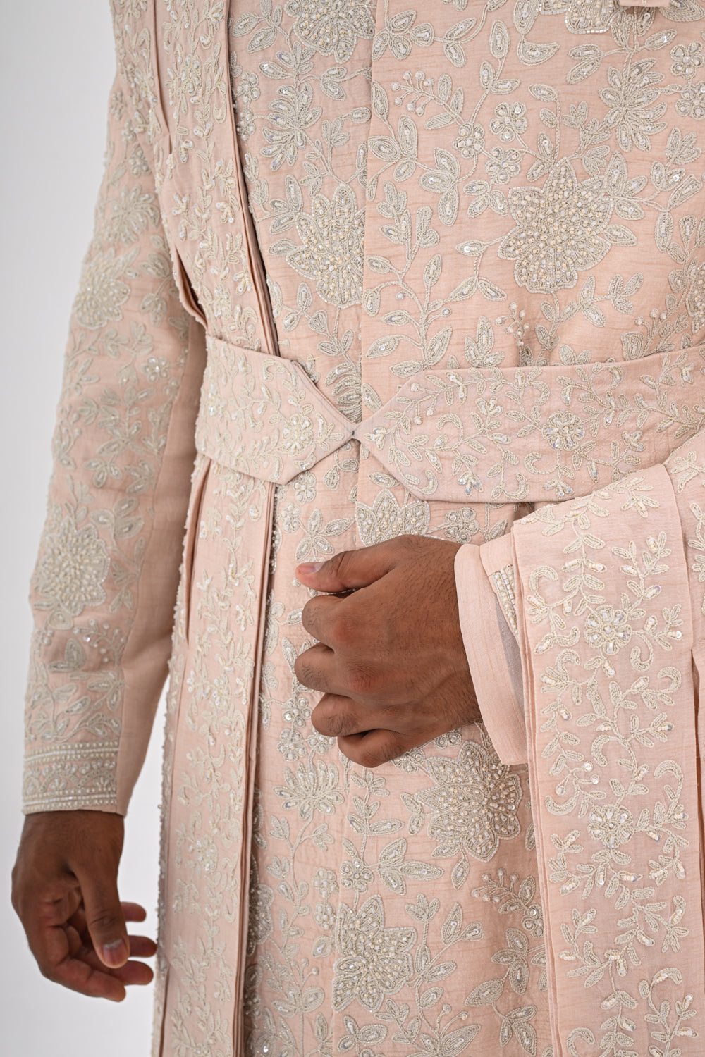 BLUSH PINK SHERWANI SET