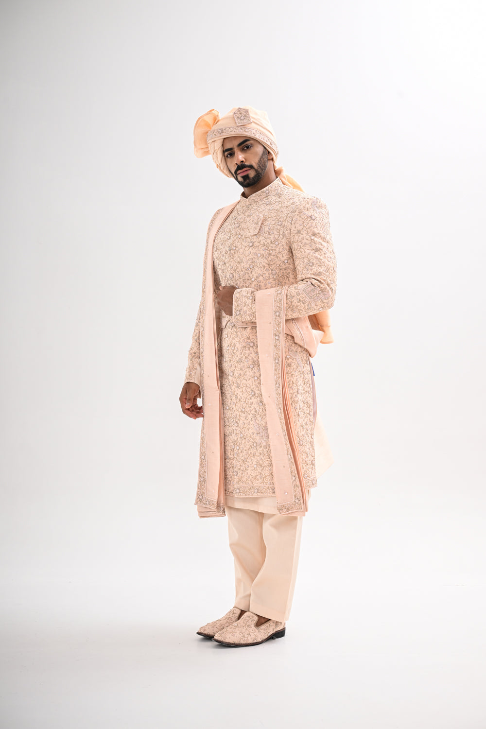 PEACH DORI SHERWANI SET