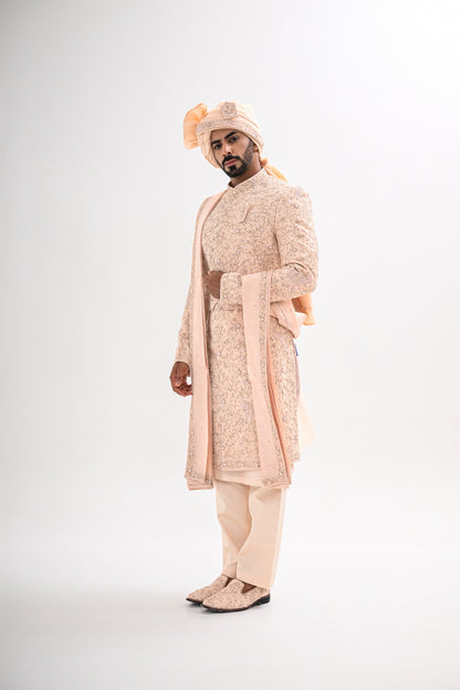PEACH DORI SHERWANI SET