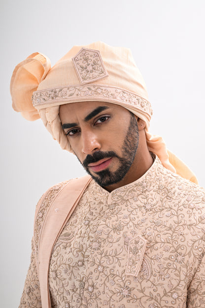 PEACH DORI SHERWANI SET