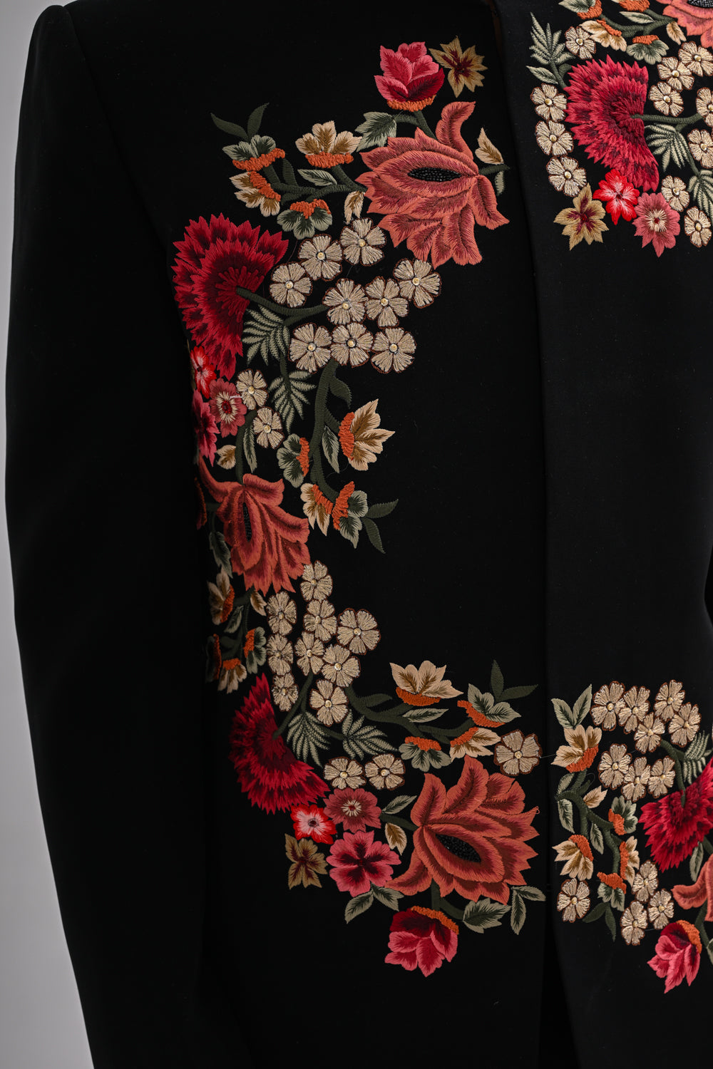 NOIR BLOOM BANDHGALA SET