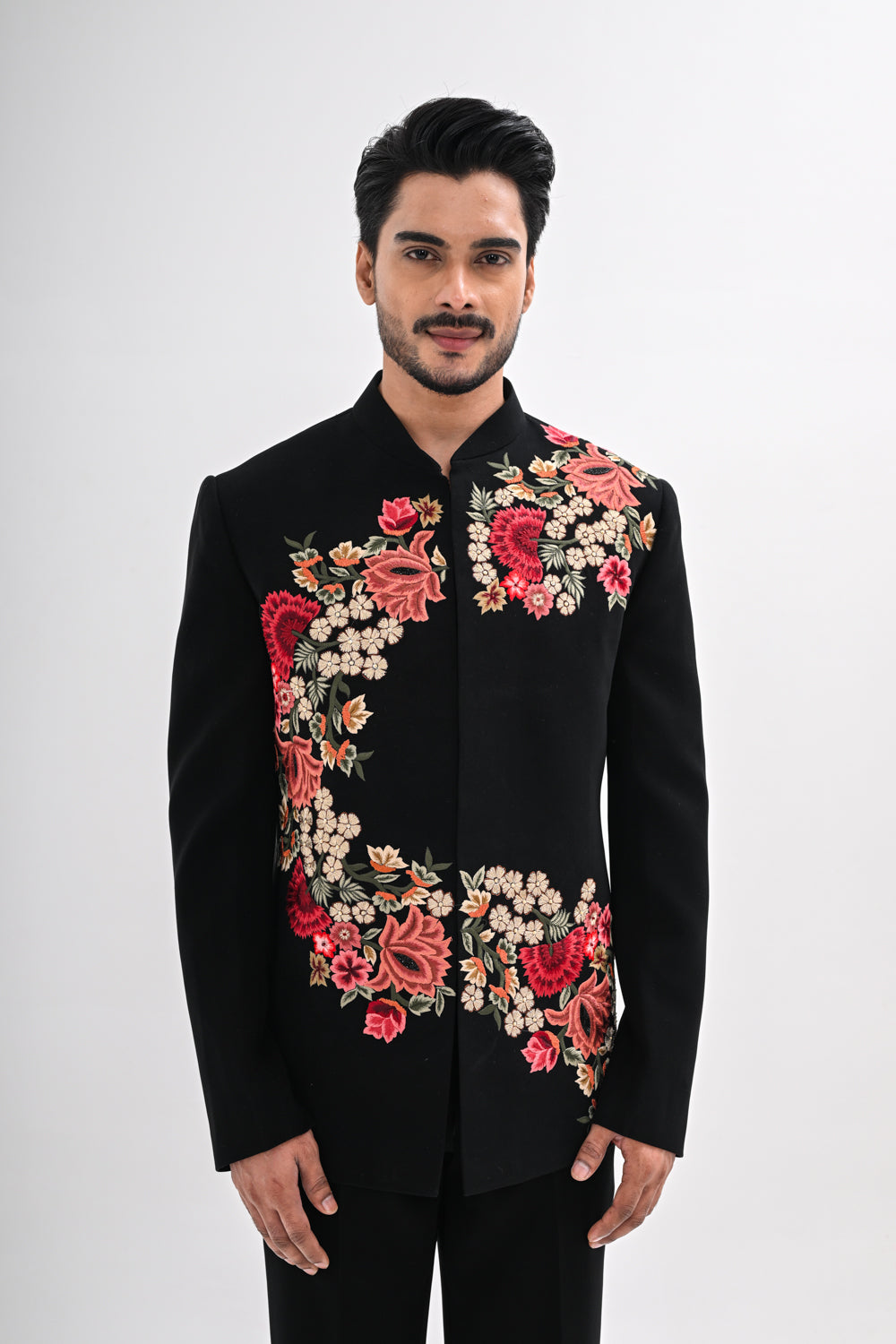 NOIR BLOOM BANDHGALA SET