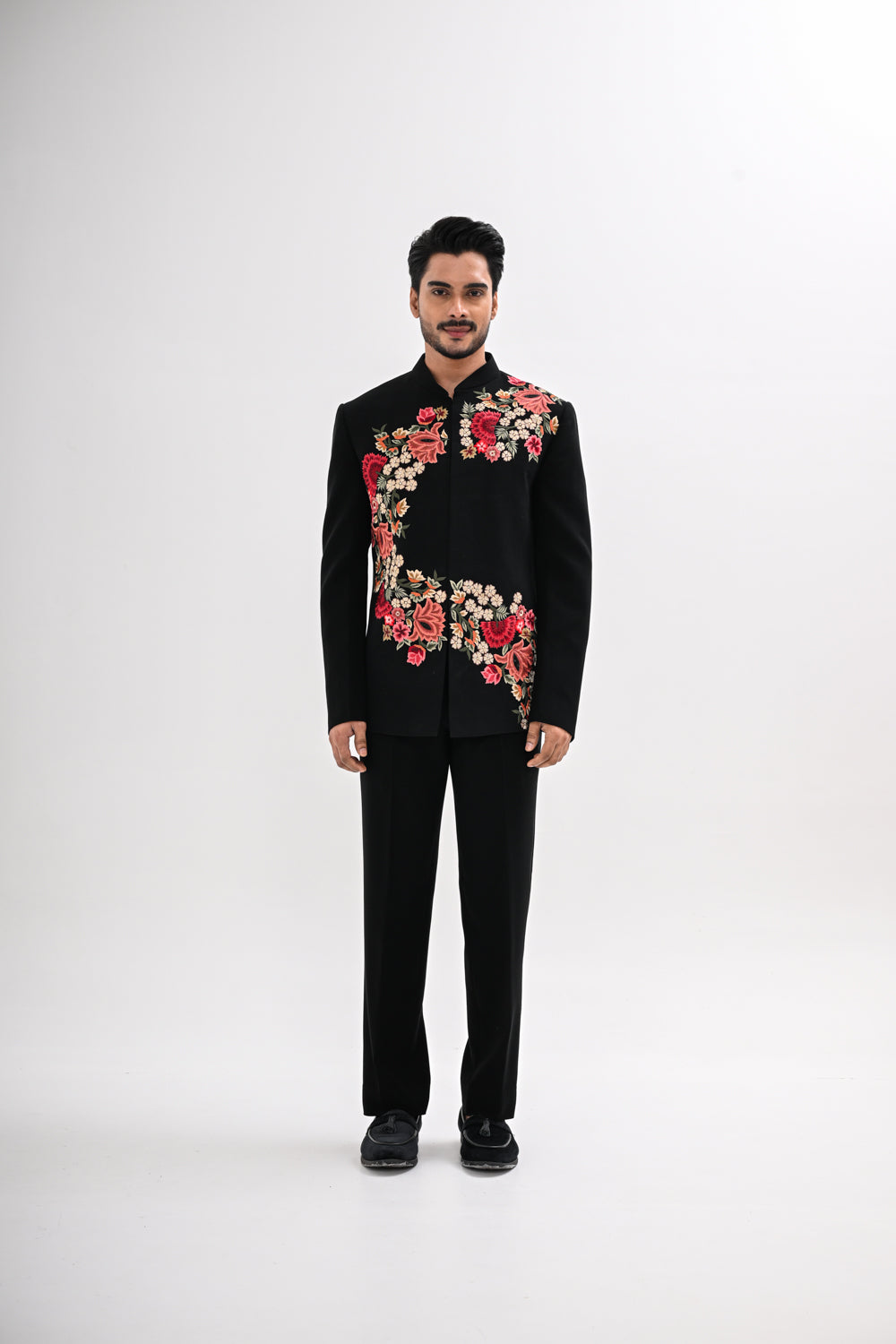 NOIR BLOOM BANDHGALA SET