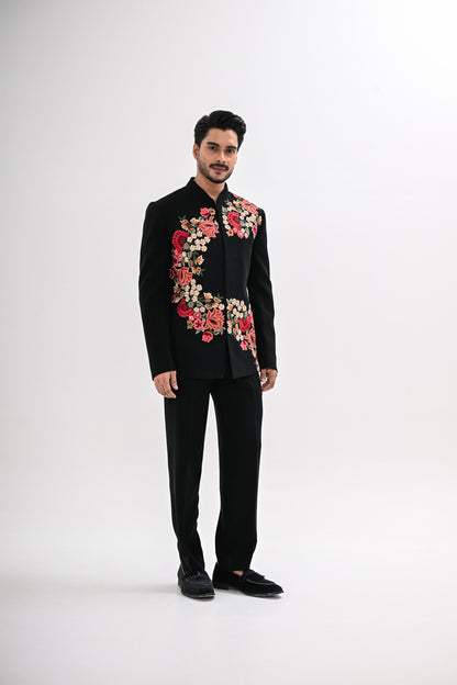 NOIR BLOOM BANDHGALA SET