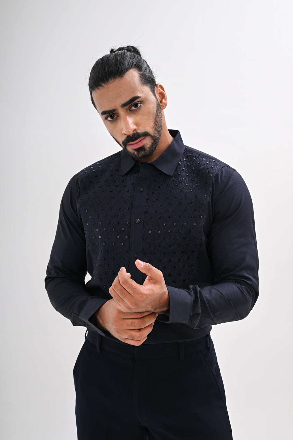 MIDNIGHT BLUE  QUILTED SHIRT