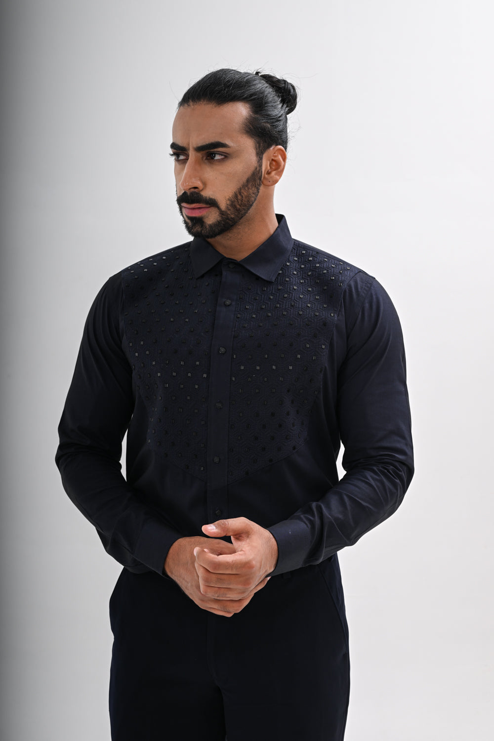 MIDNIGHT BLUE  QUILTED SHIRT