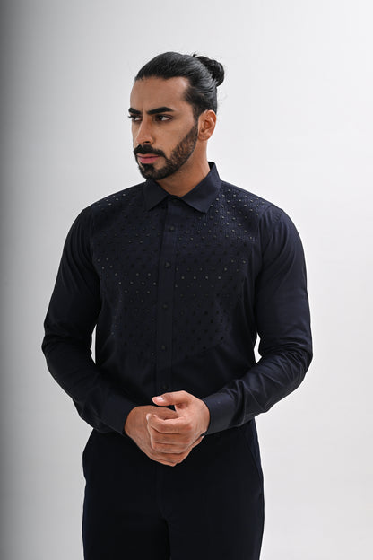 MIDNIGHT BLUE  QUILTED SHIRT
