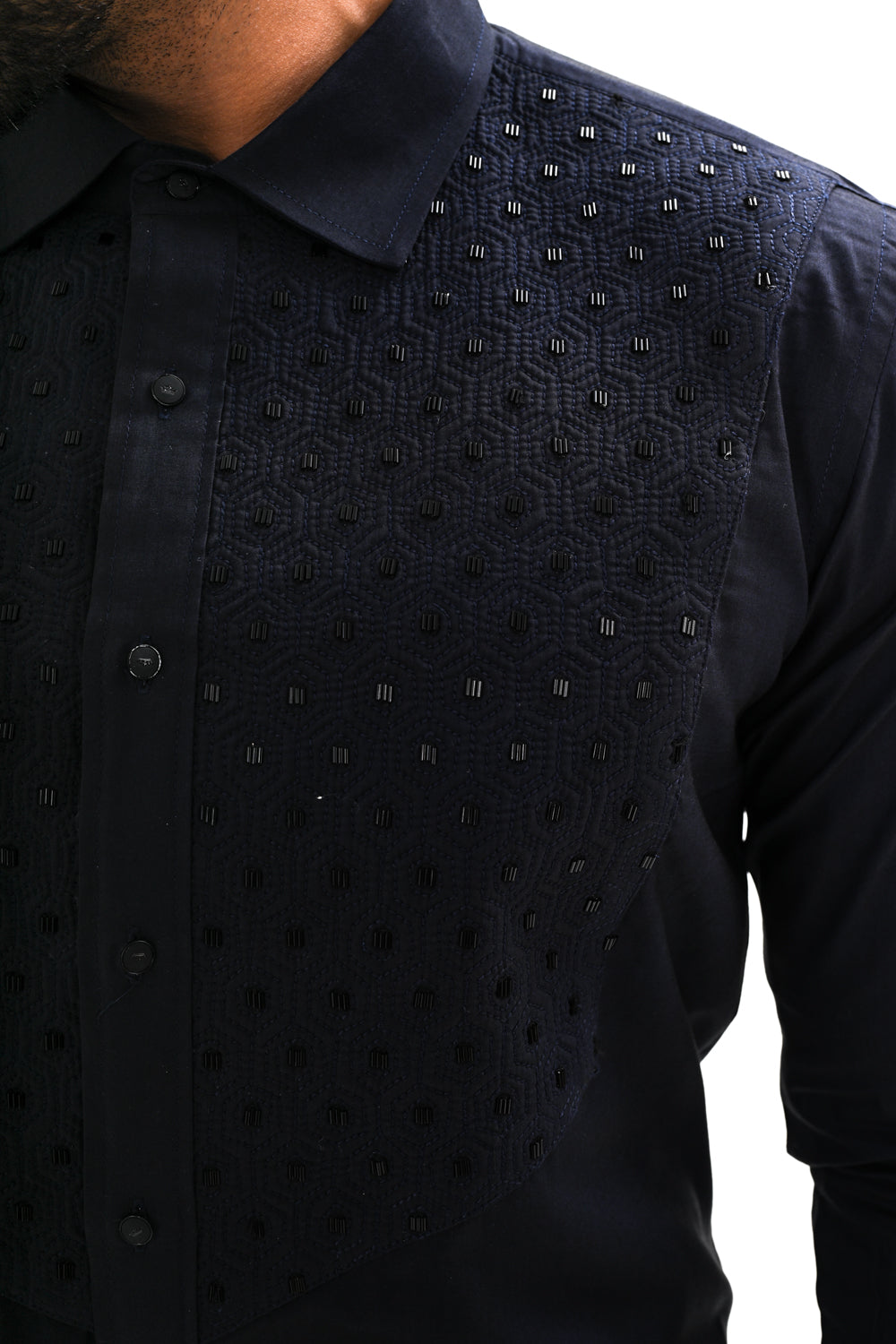 MIDNIGHT BLUE  QUILTED SHIRT