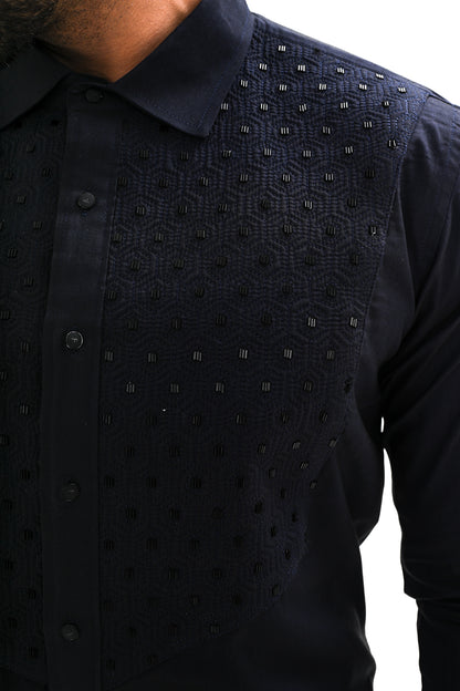 MIDNIGHT BLUE  QUILTED SHIRT