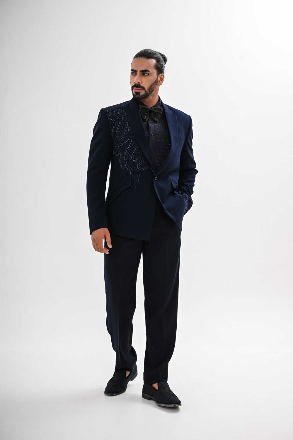 NAVY WAVES TUXEDO SET