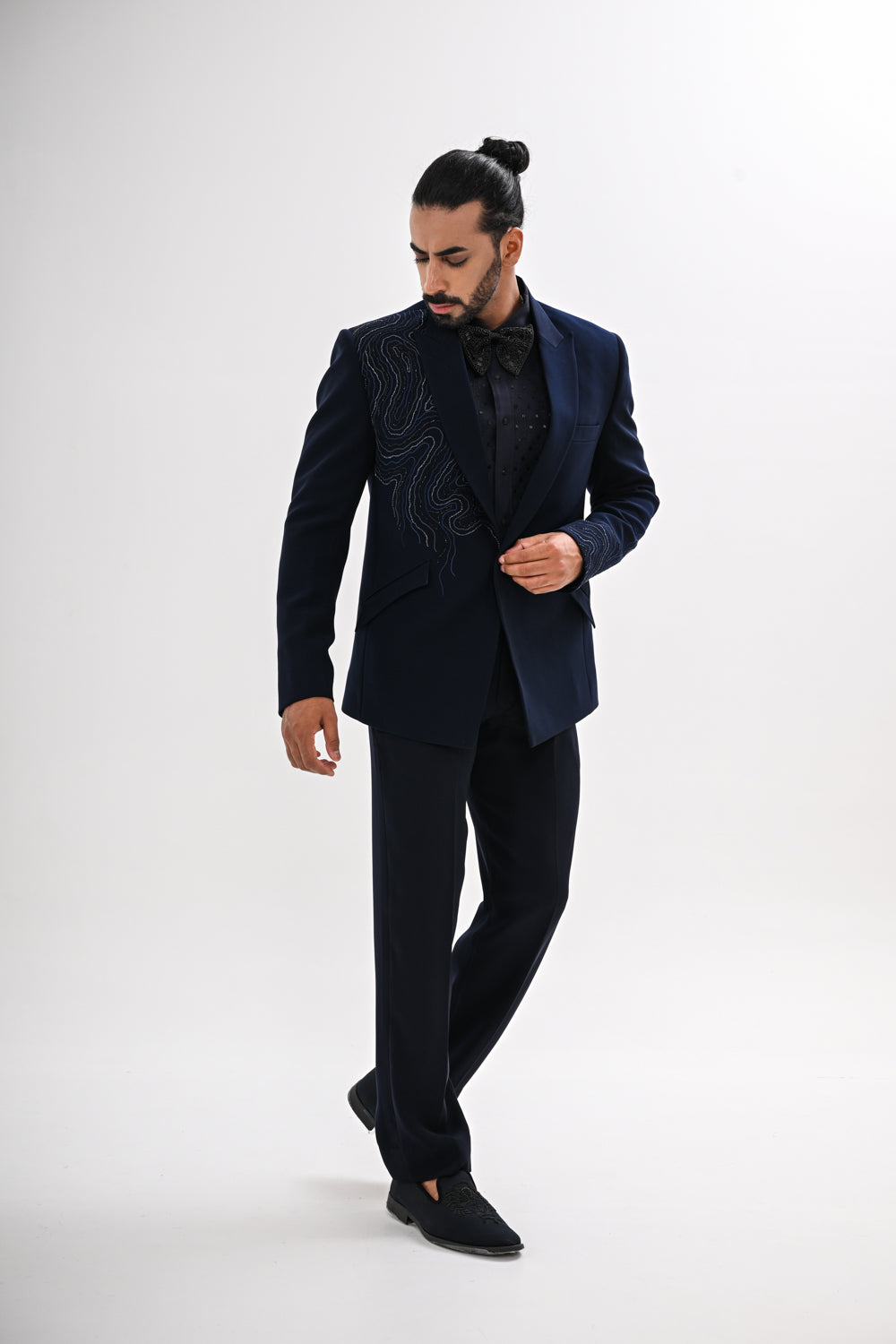 NAVY WAVES TUXEDO SET