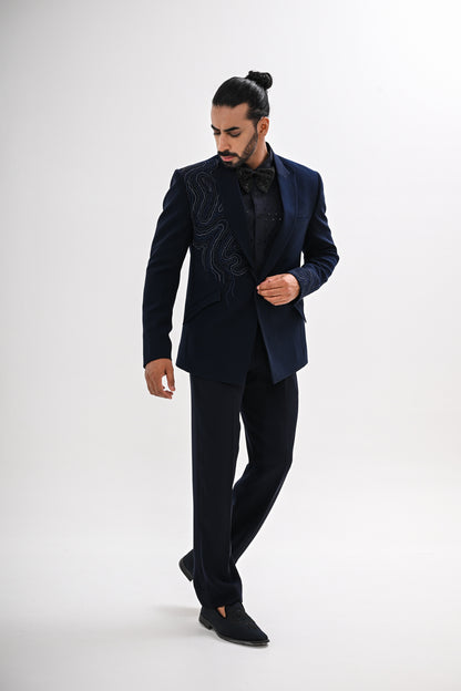 NAVY WAVES TUXEDO SET