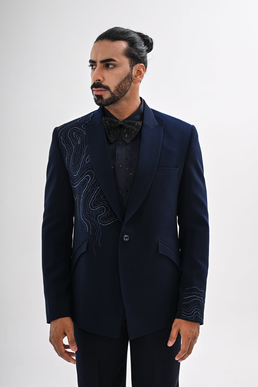 NAVY WAVES TUXEDO SET