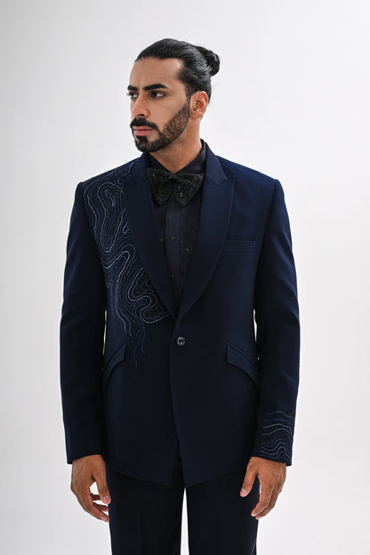 NAVY WAVES TUXEDO SET