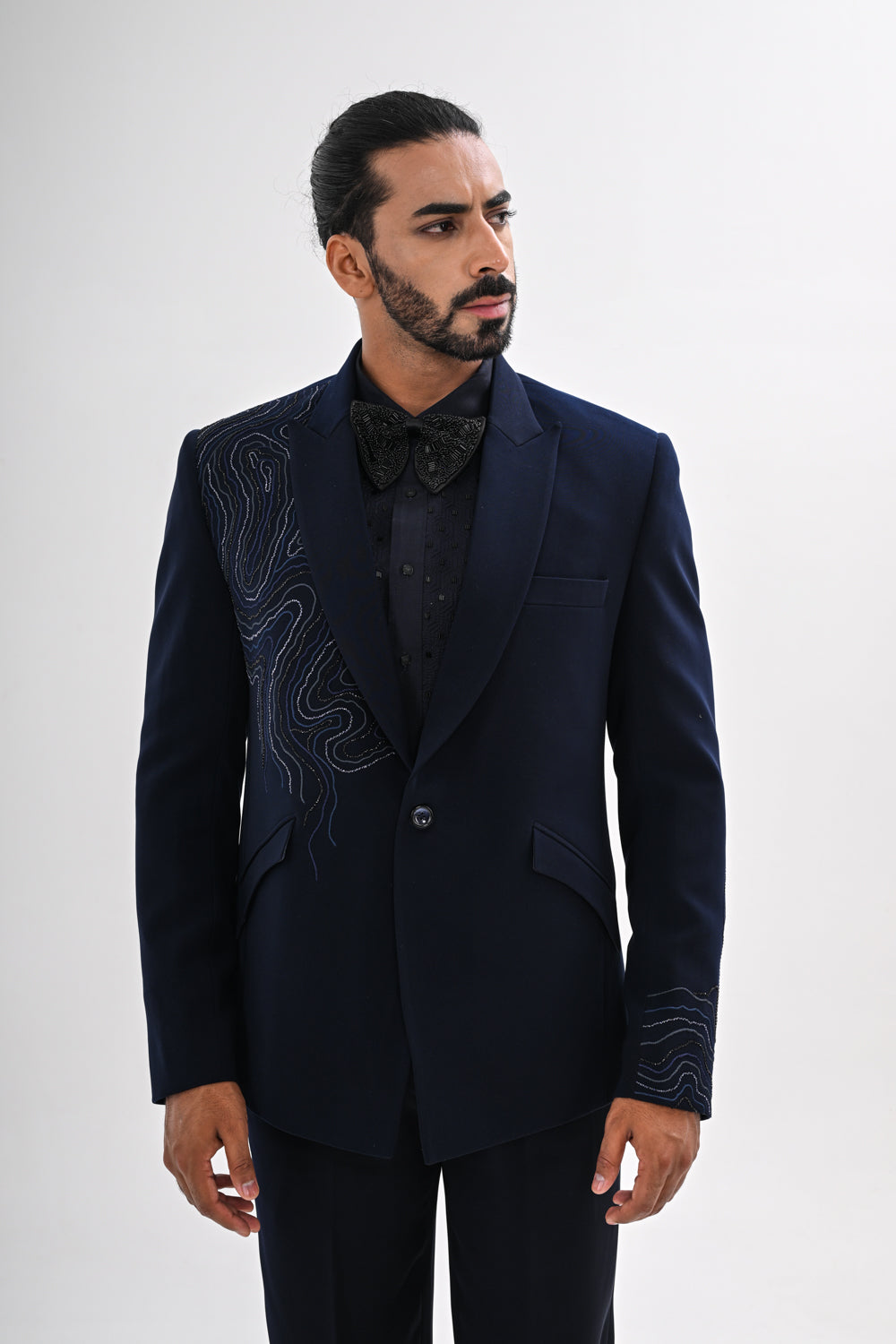 NAVY WAVES TUXEDO SET