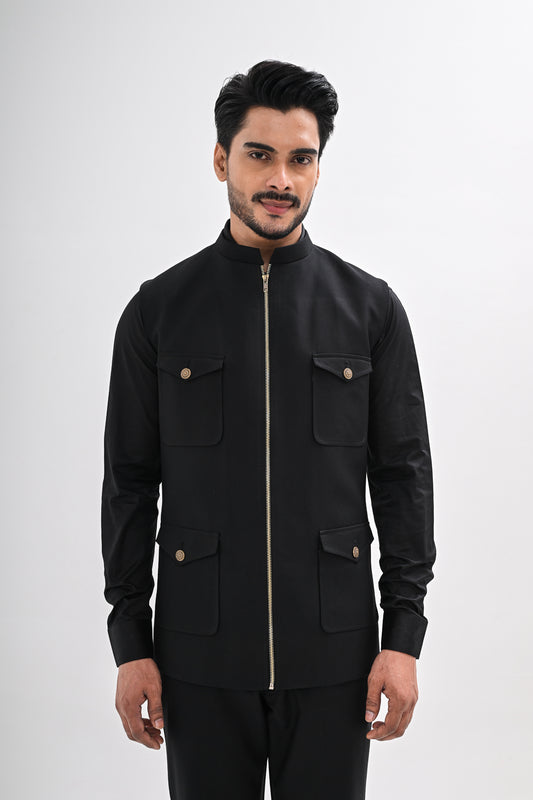 BLACK CLASSIC NEHRU JACKET