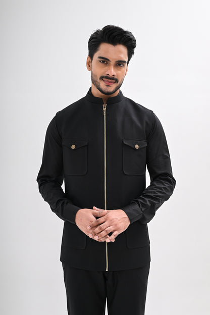BLACK CLASSIC NEHRU JACKET
