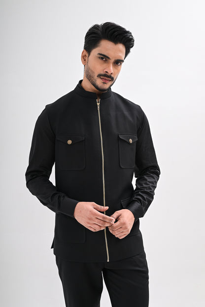 BLACK CLASSIC NEHRU JACKET