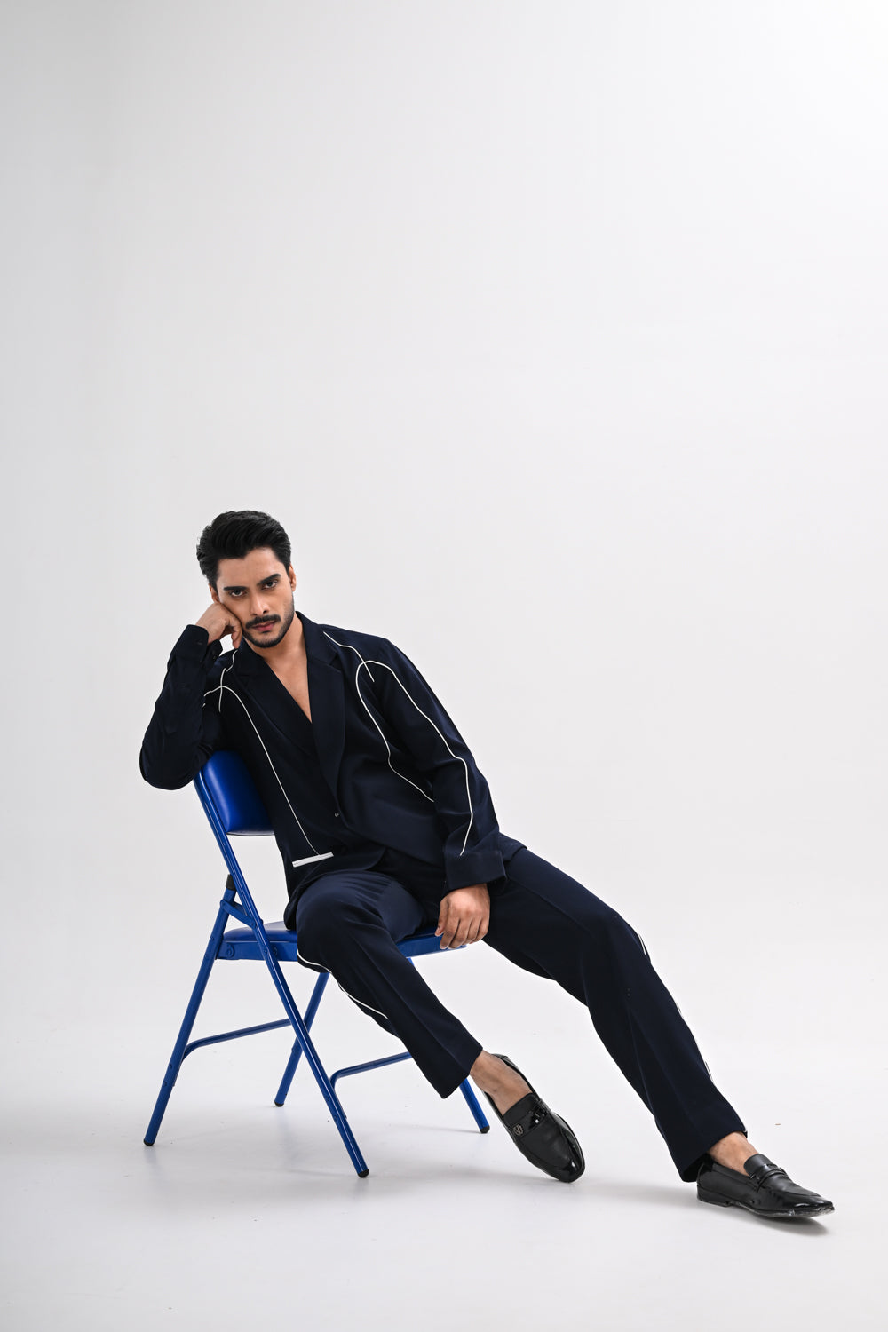 NAVY BLUE CORDED CO-ORD SET