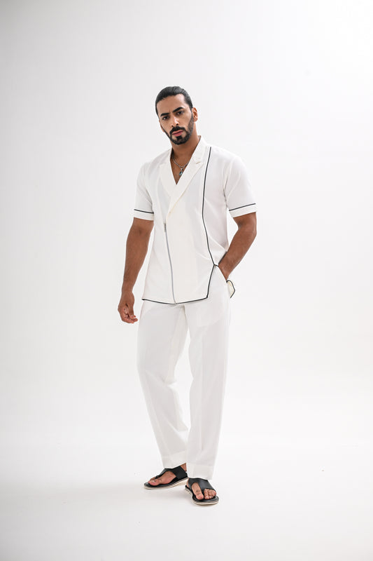 WHITE CORDED CO-ORD SET