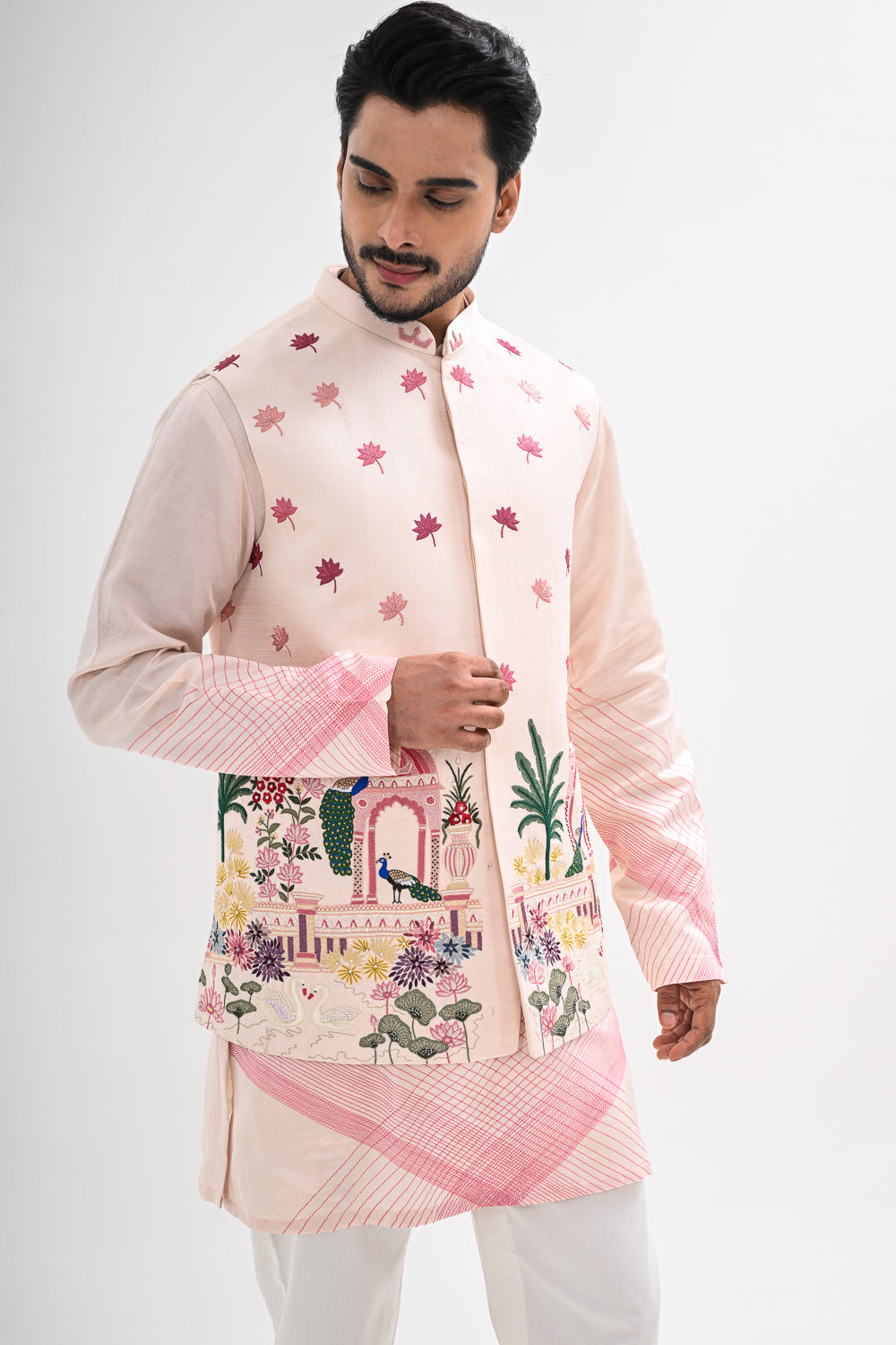 GULABI NAGRI NEHRU JACKET SET