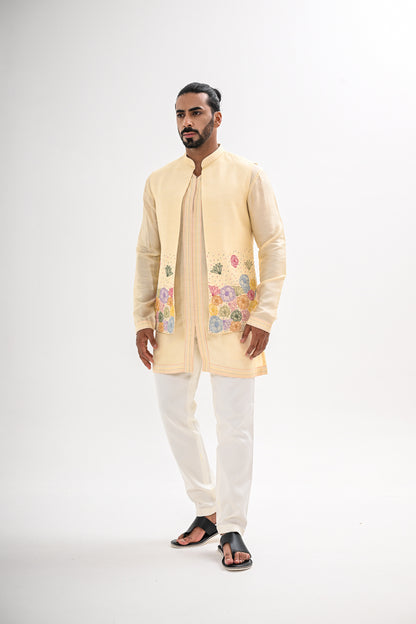 MINIMAL BLOOM NEHRU JACKET SET