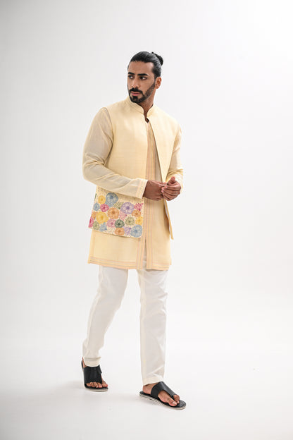 MINIMAL BLOOM NEHRU JACKET SET