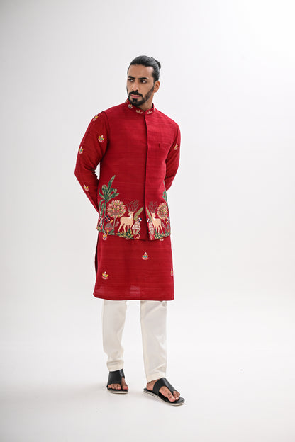 LAAL AANGAN NEHRU JACKET SET