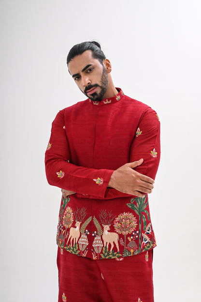 LAAL AANGAN NEHRU JACKET SET