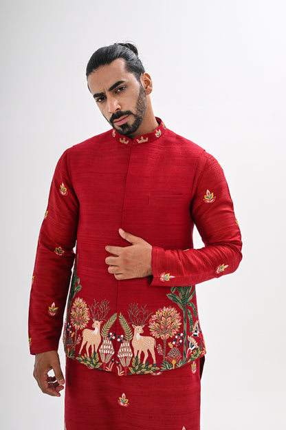LAAL AANGAN NEHRU JACKET SET