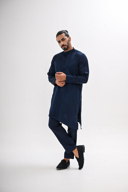 INDIGO BLOOM BANDHGALA SET