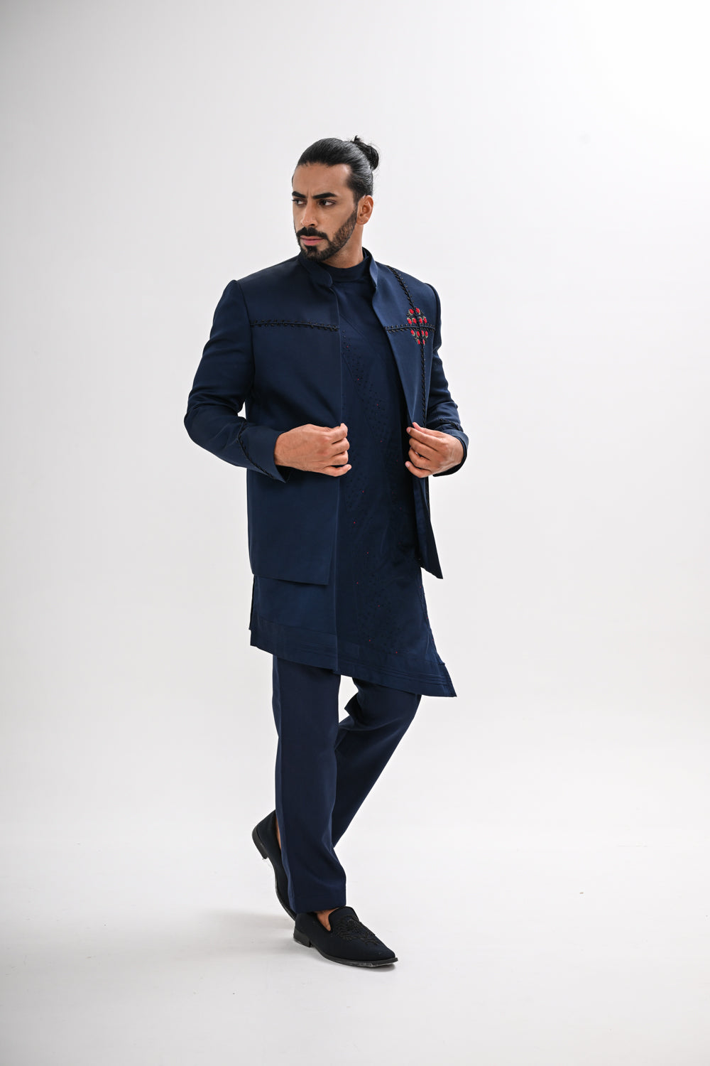 INDIGO BLOOM BANDHGALA SET