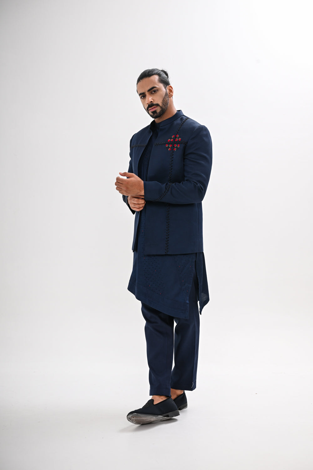 INDIGO BLOOM BANDHGALA SET