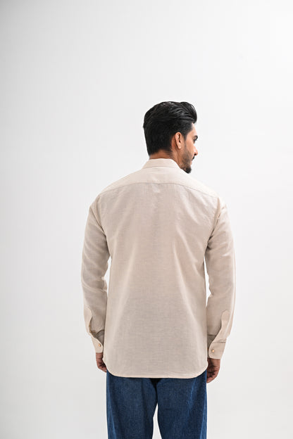 BEIGE  BEAR LINEN SHIRT